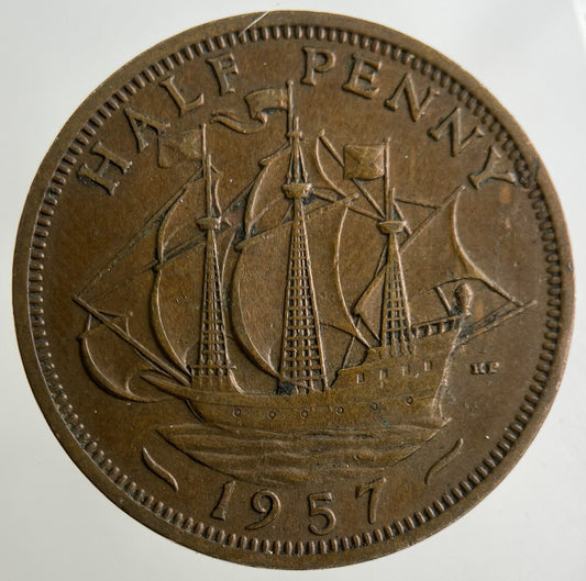 1957 Elizabeth II 2nd Half-Penny Coin | Fine Collectable Grade