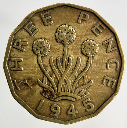 1945 George VI Brass Threepence Coin | Fine Collectable Grade