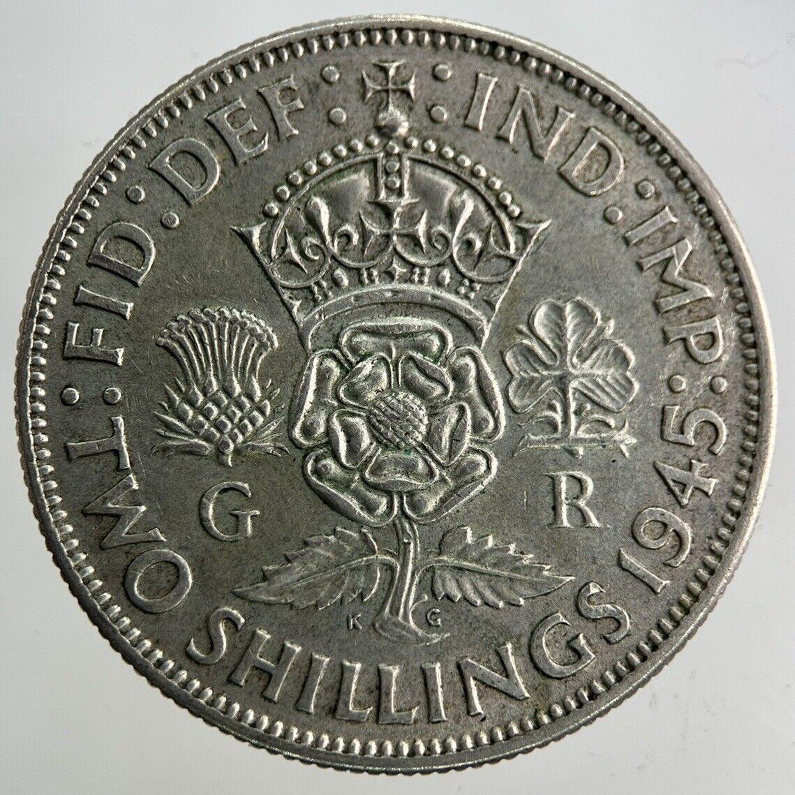 1945 George VI Florin Silver Coin | Fine Collectable Grade