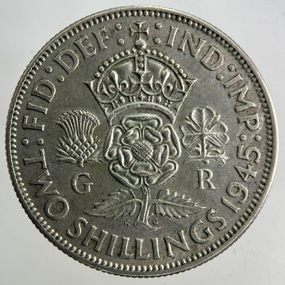 1945 George VI Florin Silver Coin | Fine Collectable Grade