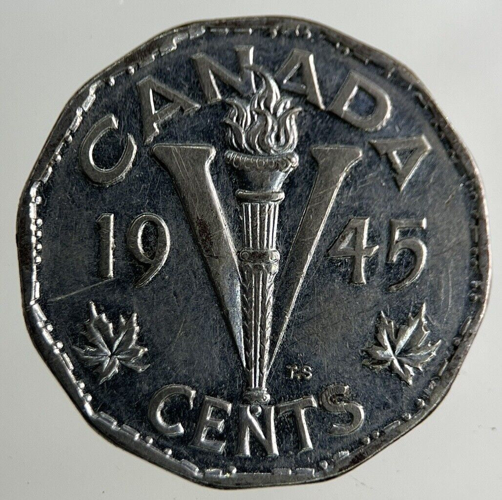 1945 Canada 5 Cents Coin | Fine Collectable Grade