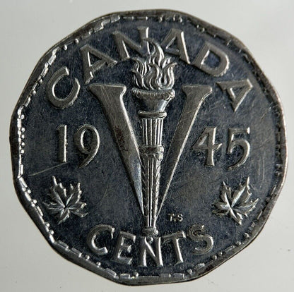 1945 Canada 5 Cents Coin | Fine Collectable Grade