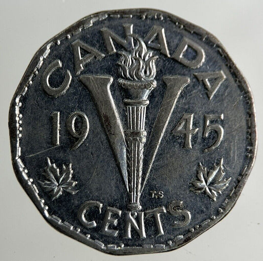 1945 Canada 5 Cents Coin | Fine Collectable Grade