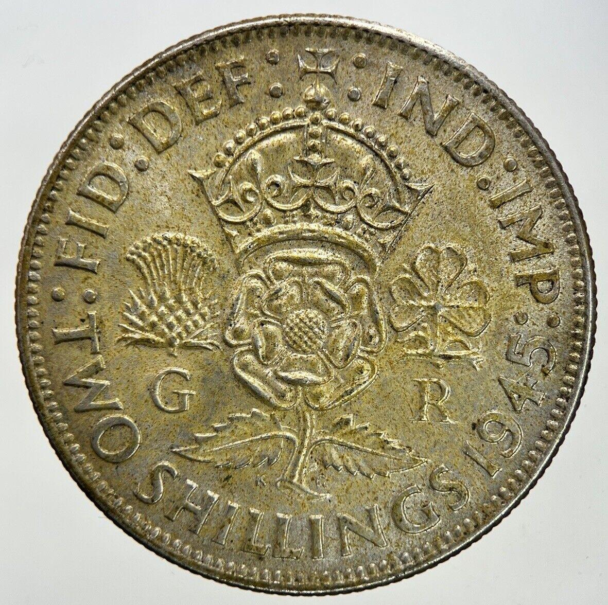 1945 George VI Florin Silver Coin | Very High Grade