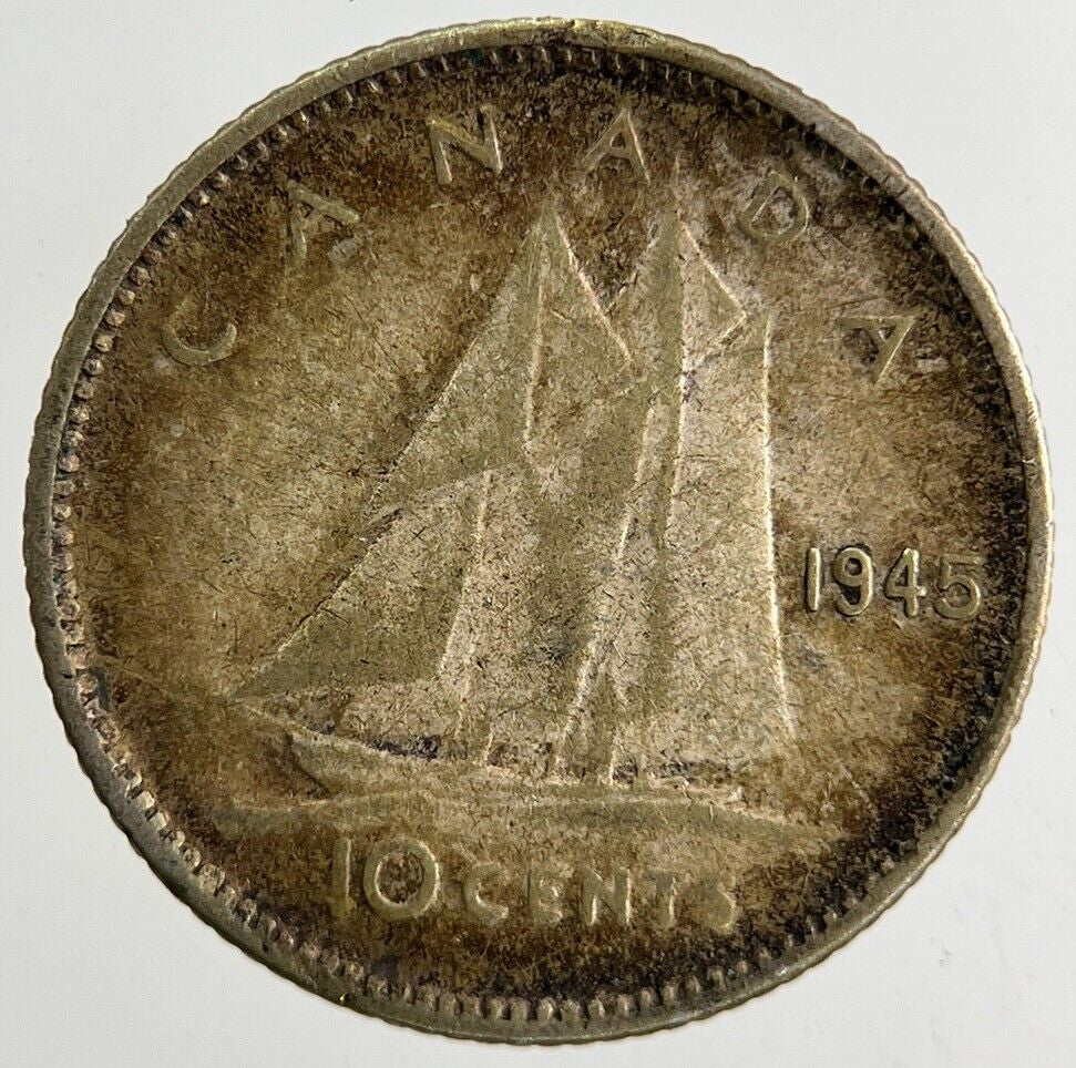 1945 Canada 10 Cents Silver Coin | Collectable Grade