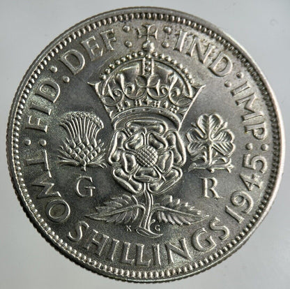 1945 George VI Florin Silver Coin | Fine Collectable Grade