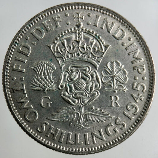 1945 George VI Florin Silver Coin | Fine Collectable Grade
