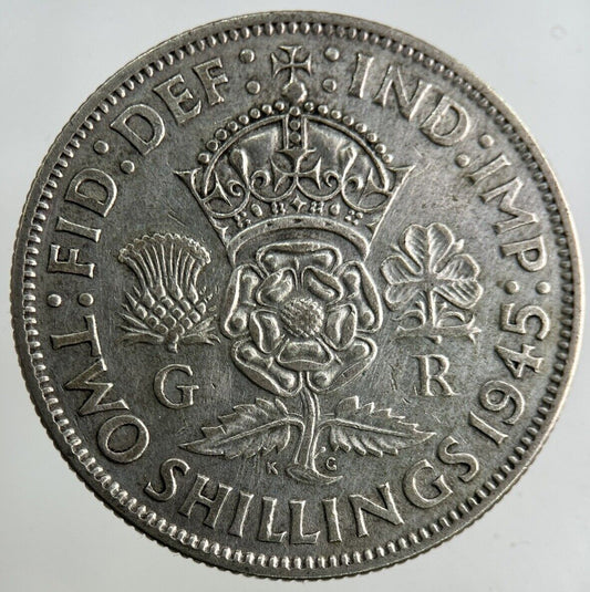 1945 George VI Florin Silver Coin | Fine Collectable Grade