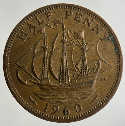 1960 Elizabeth II 2nd Half-Penny Coin | Fine Collectable Grade