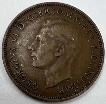 1945 George VI One Penny | British Copper Coin | Fine Collectable Grade | a163