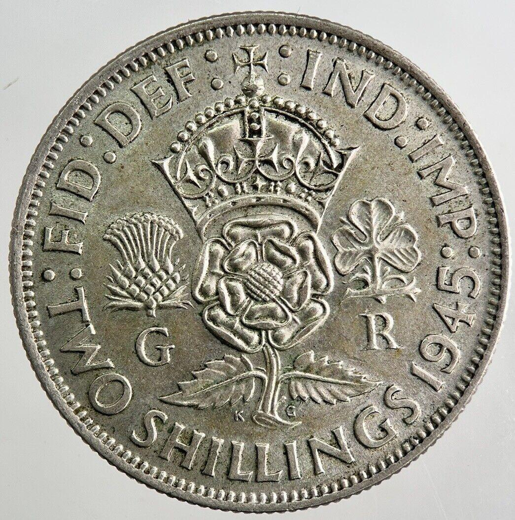 1945 George VI Florin Silver Coin | Very High Grade | a8115