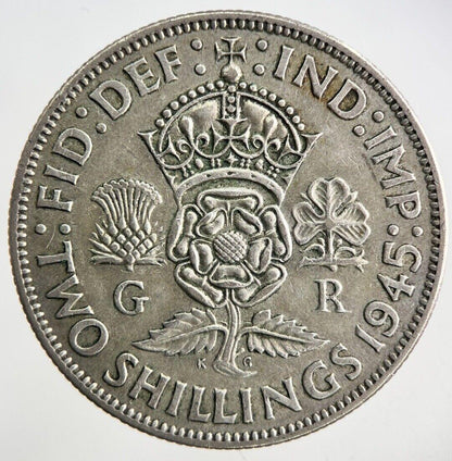 1945 George VI One Florin Silver Coin | Fine Collectable Grade