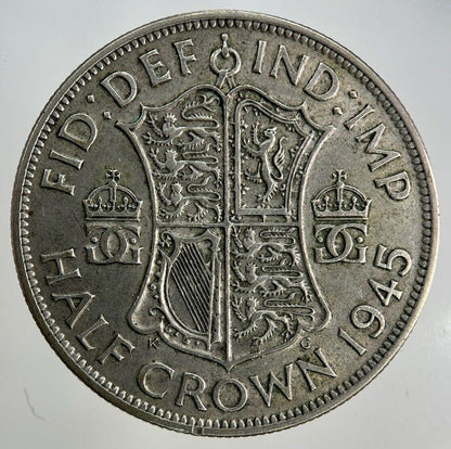 1945 George VI Half-Crown Silver Coin | Fine Collectable Grade