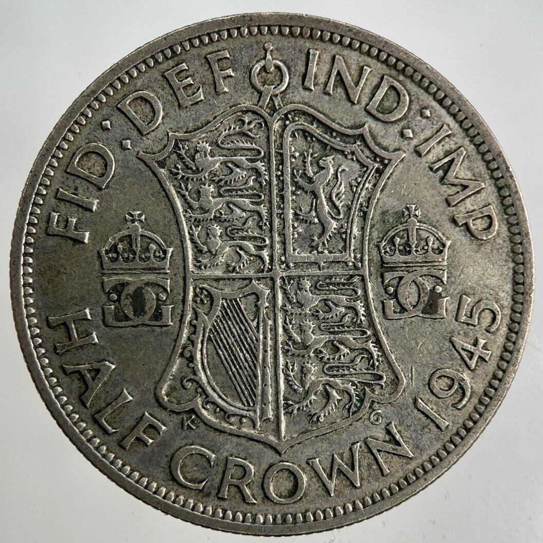 1945 George VI Half-Crown Silver Coin | Fine Collectable Grade