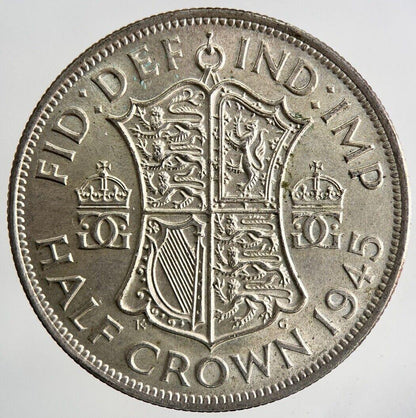 1945 George VI Half-Crown Silver Coin | Very High Grade