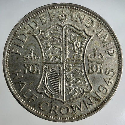 1945 George VI Half-Crown Silver Coin | Fine Collectable Grade