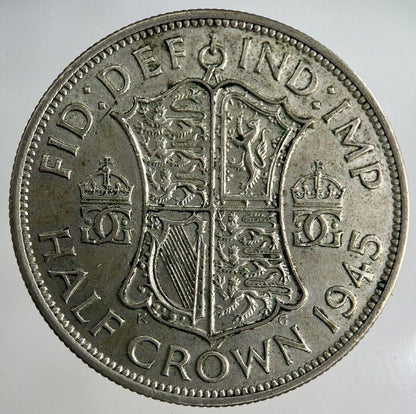1945 George VI Half-Crown Silver Coin | Fine Collectable Grade