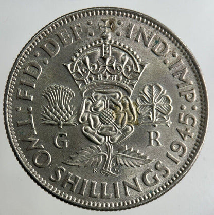 1945 George VI Florin Silver Coin | Very High Grade