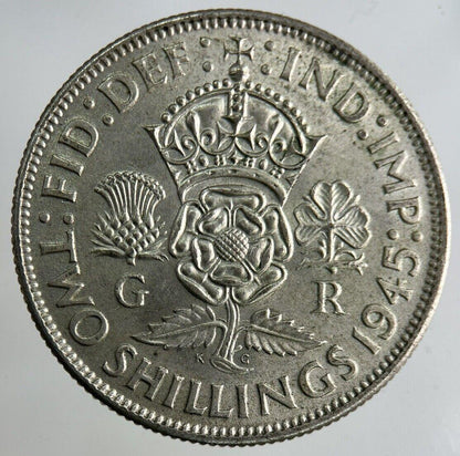 1945 George VI Florin Silver Coin | Very High Grade