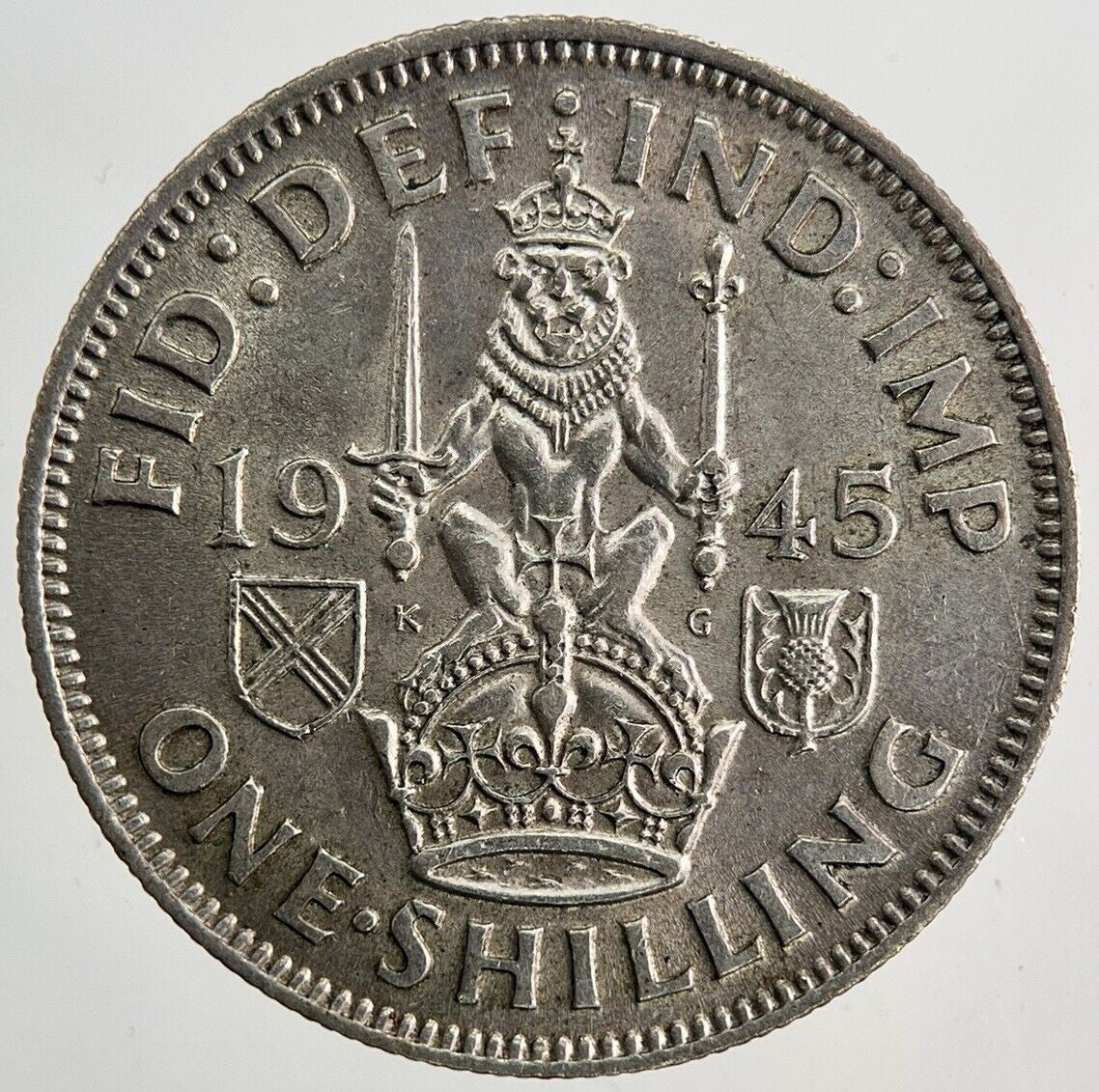 1945 George VI Shilling Silver Coin | Very High Grade