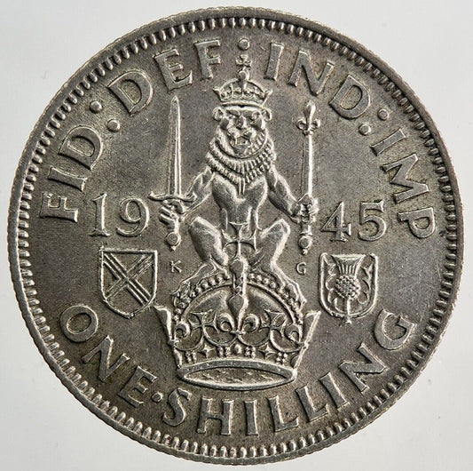 1945 George VI Shilling Silver Coin | Very High Grade