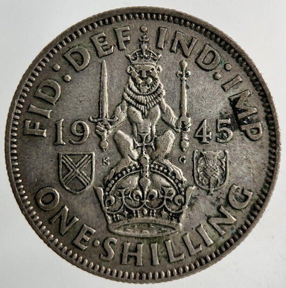 1945 George VI One Shilling Silver Coin | Fine Collectable Grade