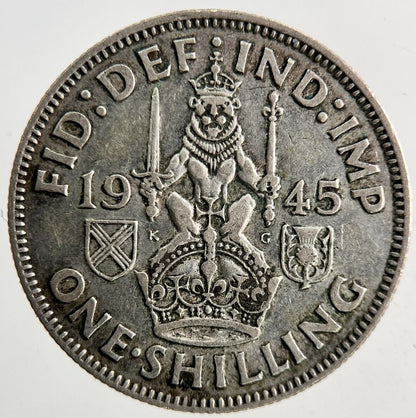1945 George VI One Shilling Silver Coin | Fine Collectable Grade