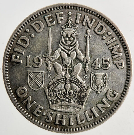 1945 George VI One Shilling Silver Coin | Fine Collectable Grade