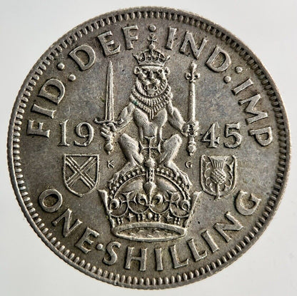 1945 George VI Shilling Silver Coin | Very High Grade