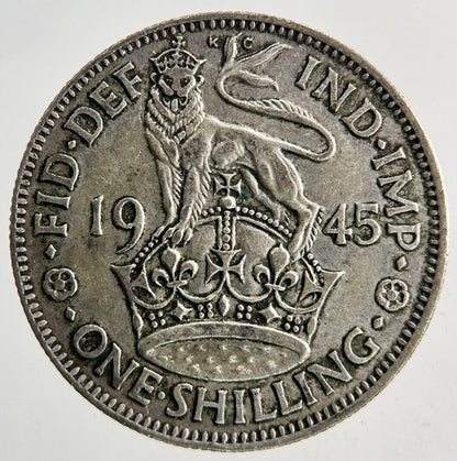 1945 George VI Shilling Silver Coin | Fine Collectable Grade