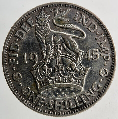 1945 George VI Shilling Silver Coin | Fine Collectable Grade