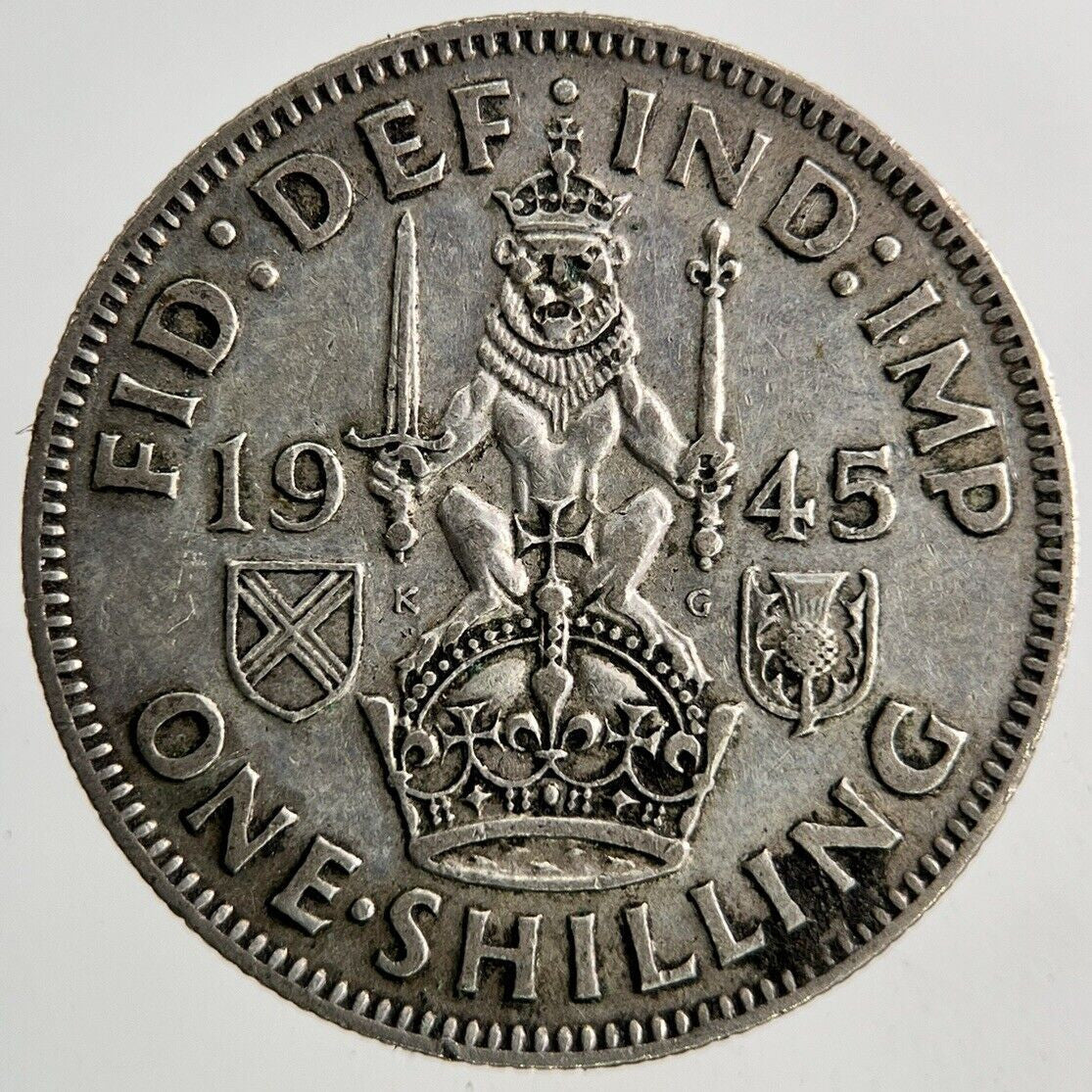 1945 George VI Shilling Silver Coin | Very High Grade