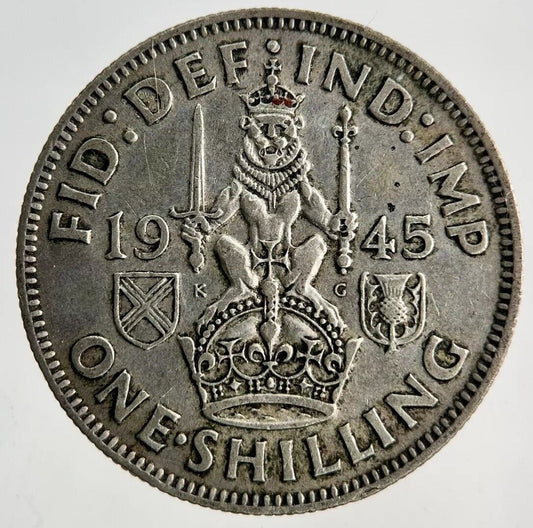 1945 George VI Shilling Silver Coin | Fine Collectable Grade