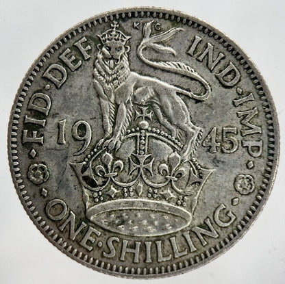1945 George VI Shilling Silver Coin | Fine Collectable Grade