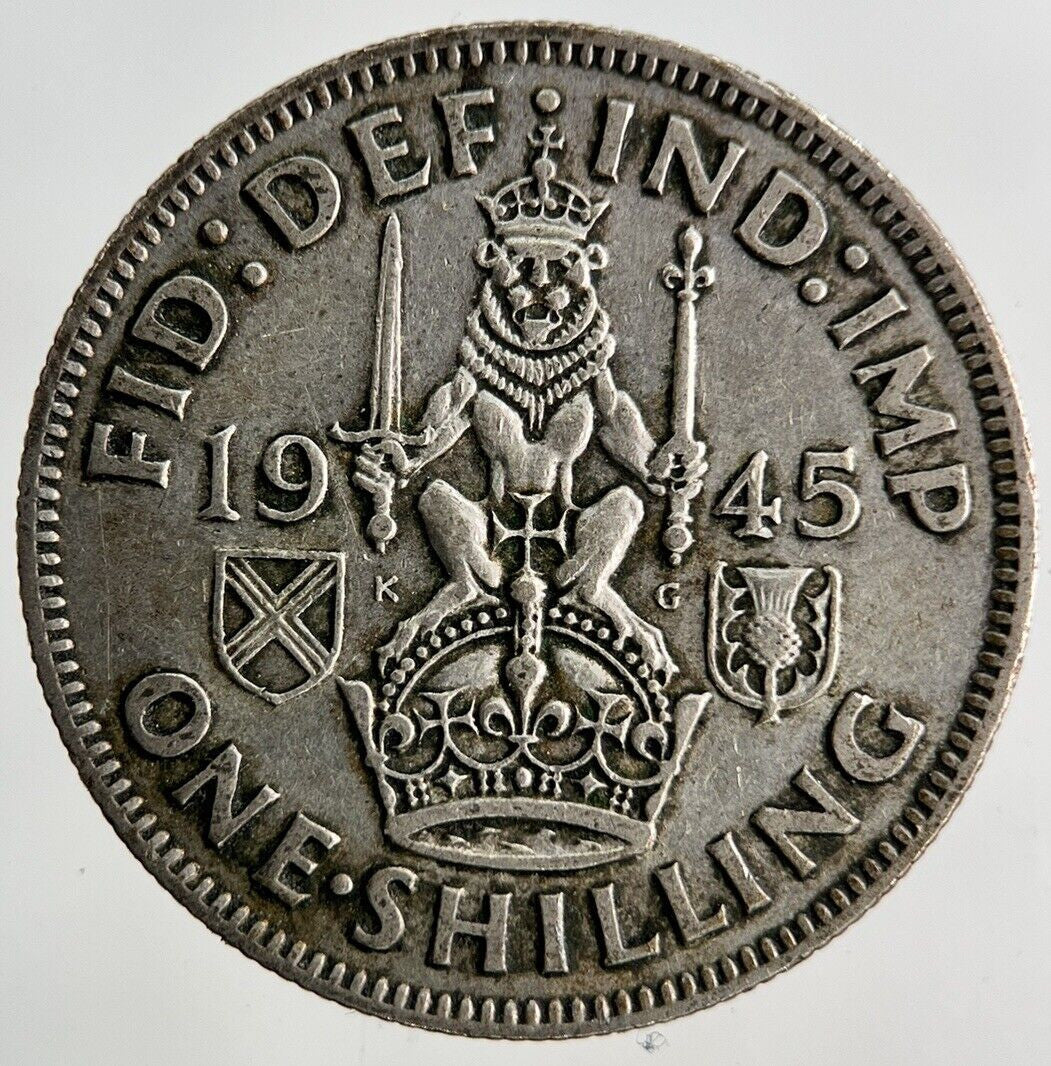1945 George VI Shilling Silver Coin | Fine Collectable Grade
