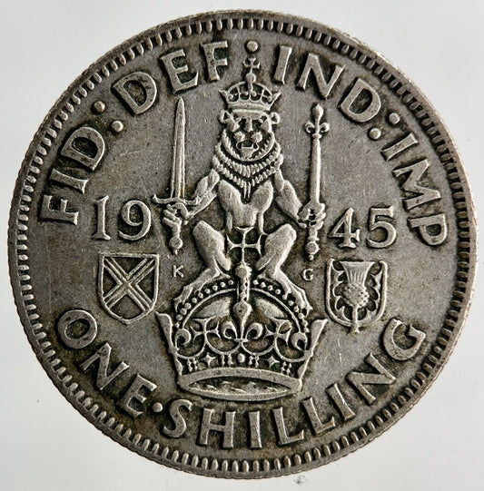 1945 George VI Shilling Silver Coin | Fine Collectable Grade