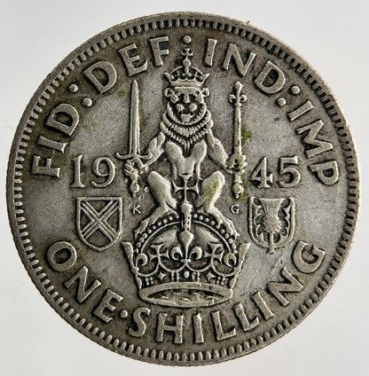 1945 George VI Shilling Silver Coin | Fine Collectable Grade