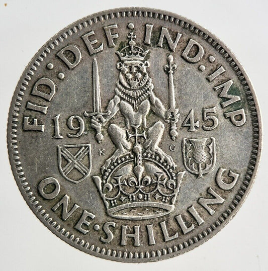 1945 George VI One Shilling Silver Coin | Fine Collectable Grade
