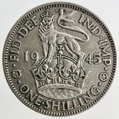 1945 George VI One Shilling Silver Coin | Fine Collectable Grade