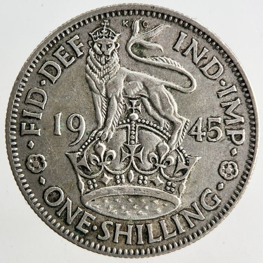 1945 George VI One Shilling Silver Coin | Fine Collectable Grade