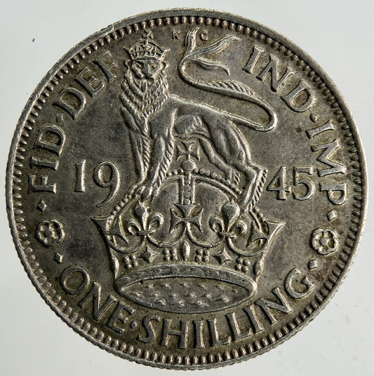 1945 George VI Shilling Silver Coin | Fine Collectable Grade