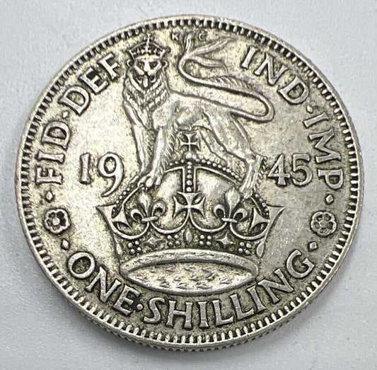 1945 George VI Shilling | British Silver Coin | Very High Grade | a1305