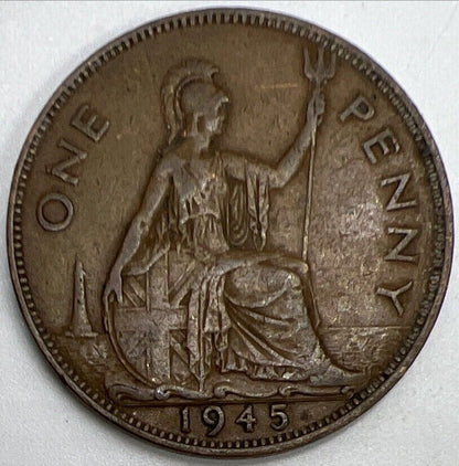 1945 George VI Penny | British Copper Coin | Collectable Grade | a313