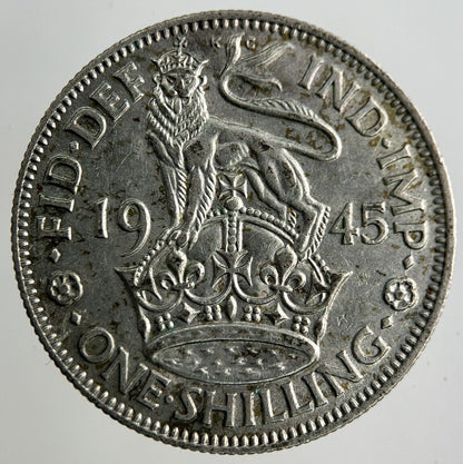 1945 George VI Shilling Silver Coin | Fine Collectable Grade