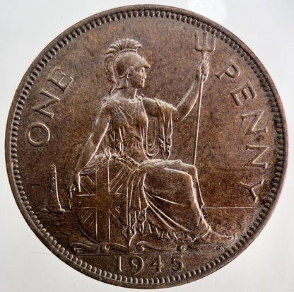 1945 George VI Penny Coin | Very High Grade