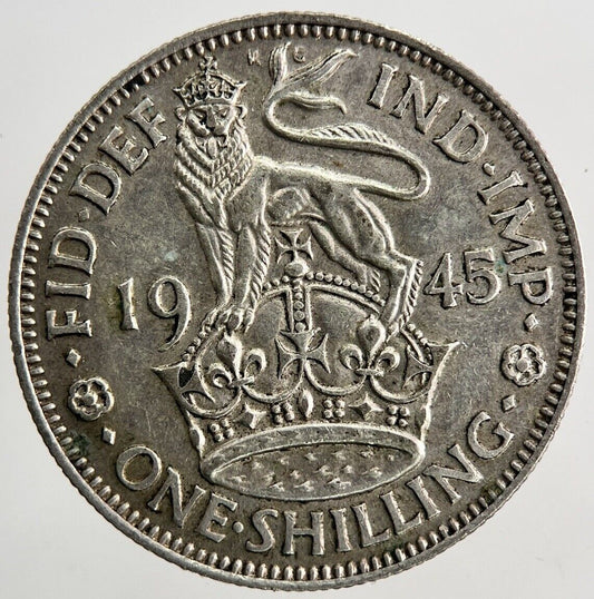 1945 George VI One Shilling Silver Coin | Very High Grade