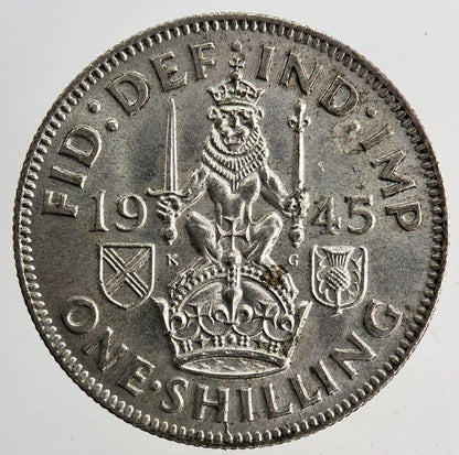1945 George VI One Shilling Silver Coin | Very High Grade