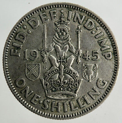 1945 George VI Shilling Silver Coin | Fine Collectable Grade
