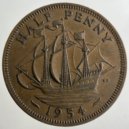 1954 Elizabeth II 2nd Half-Penny Coin | Fine Collectable Grade