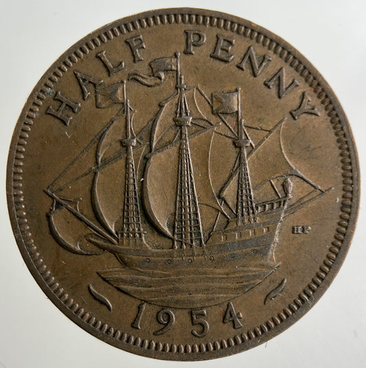 1954 Elizabeth II 2nd Half-Penny Coin | Fine Collectable Grade